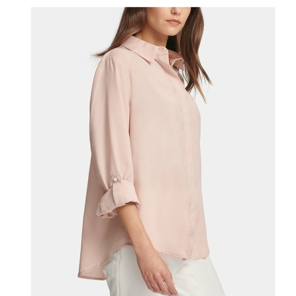DKNY Long-Sleeve Button-Down Blouse - Picture 1 of 5
